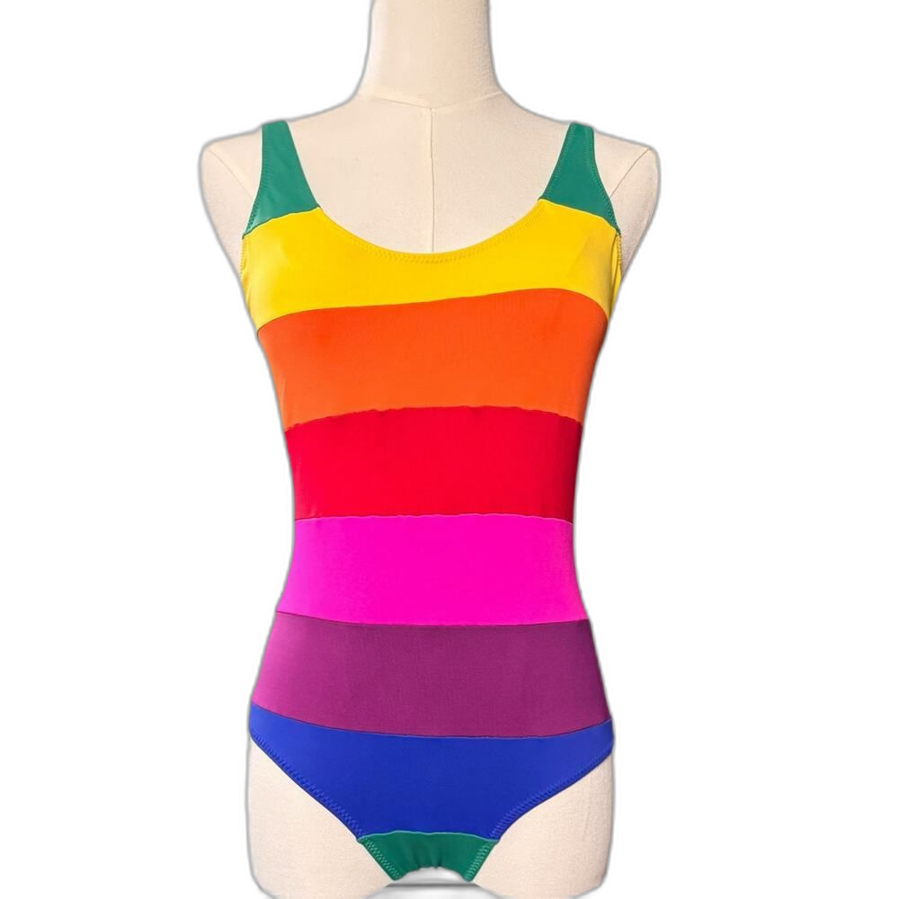 NEW TRIYA Rainbow Pride LGBTQ Summer One Piece Bathing Suit SZ:P(Small)